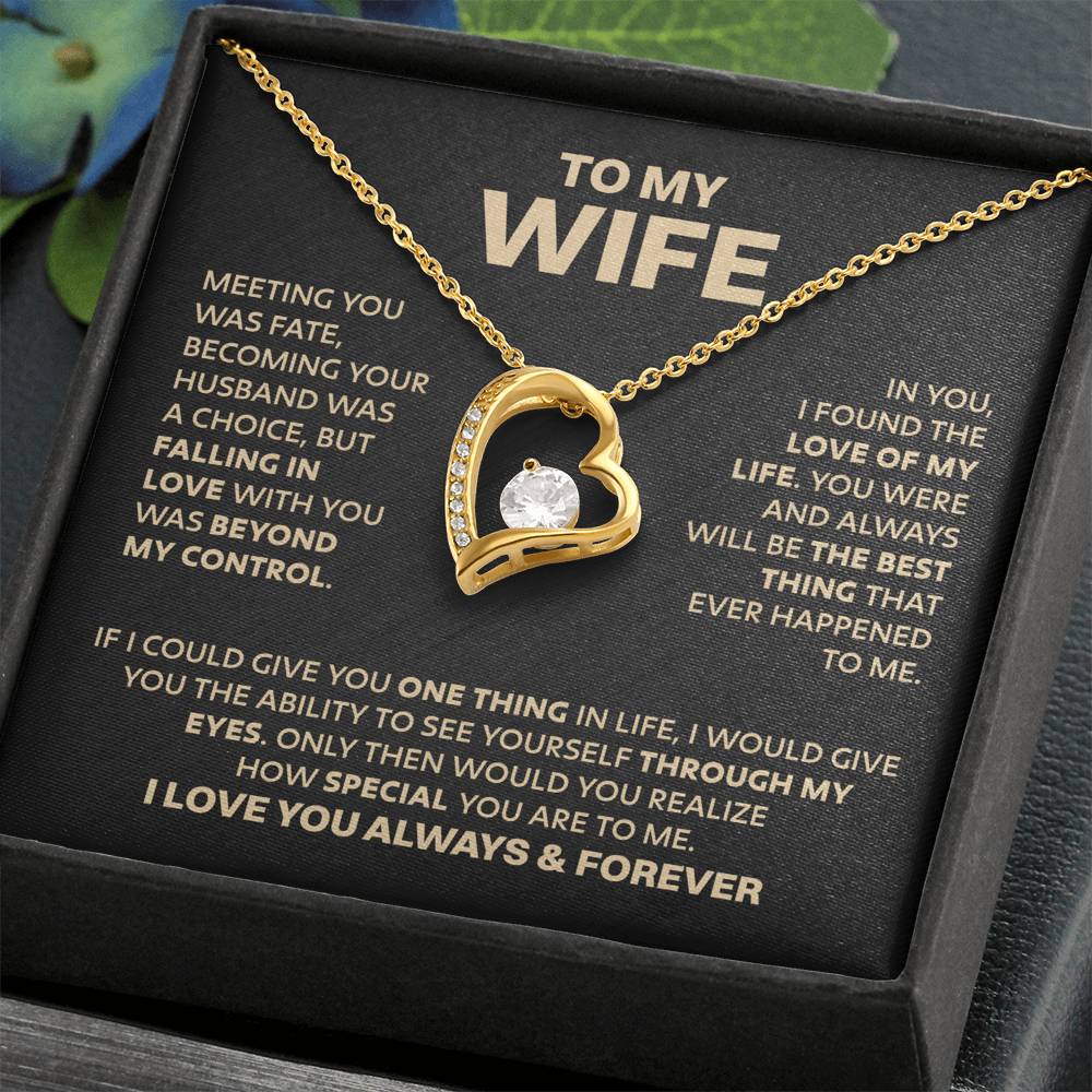 Wife Heart Necklace  Meeting You Was Fate  Forever Love Necklace
