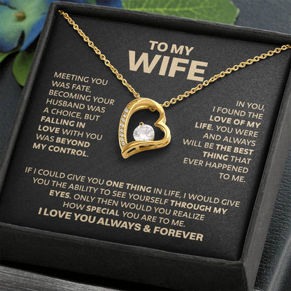 Wife Heart Necklace  Meeting You Was Fate  Forever Love Necklace