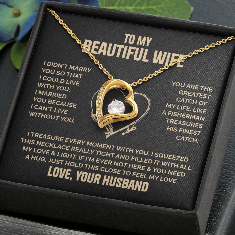 Beautiful Wife Heart Necklace  Love Husband Forever Love Necklace