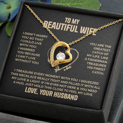 Beautiful Wife Heart Necklace  Love Husband Forever Love Necklace