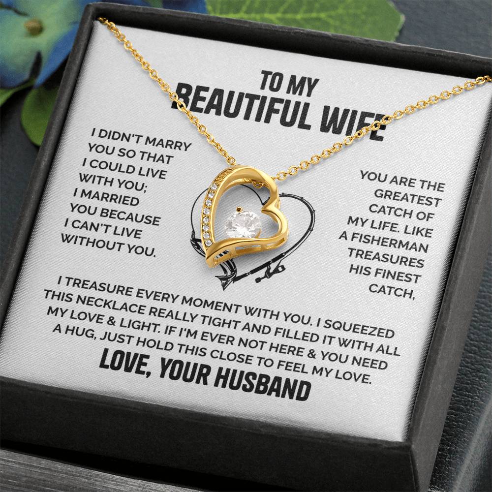 Wife Heart Necklace  Love Husband Forever Love Necklace