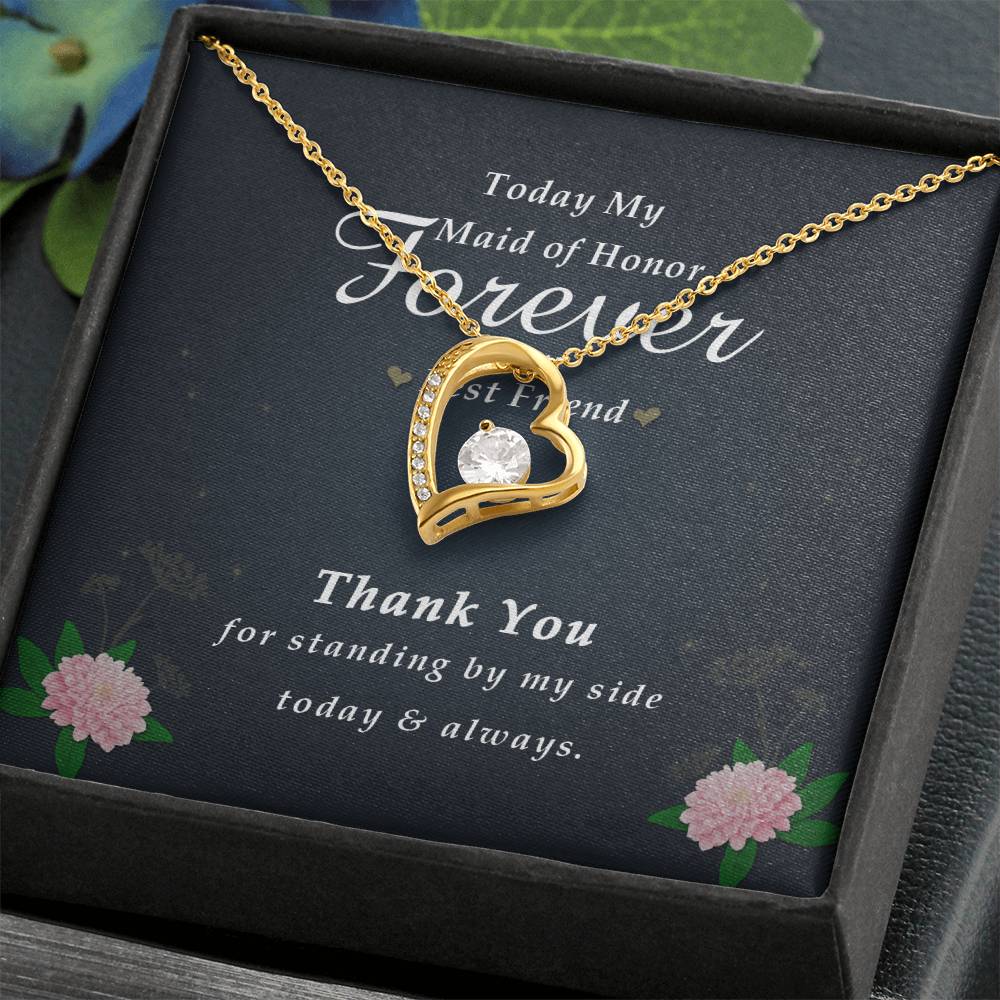 Forever Heart Necklace, Maid Of Honor Gift Forever Love Necklace