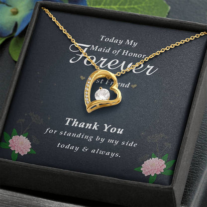 Forever Heart Necklace, Maid Of Honor Gift Forever Love Necklace