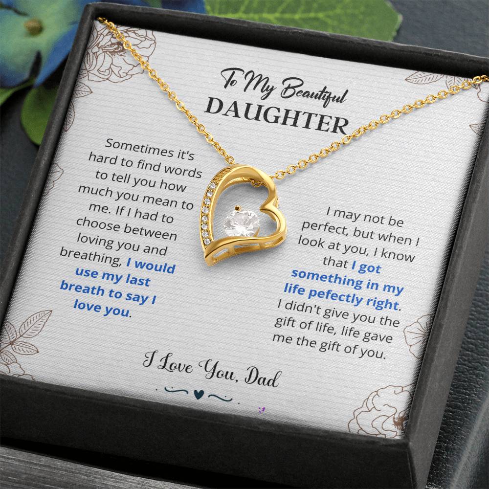 Daughter - I Love You Forever Love Necklace Gift For Daughter, Gift From Dad, Daughter Gift, Daughter Necklace, Father Daughter Gift, Birthday Gift Forever Love Necklace
