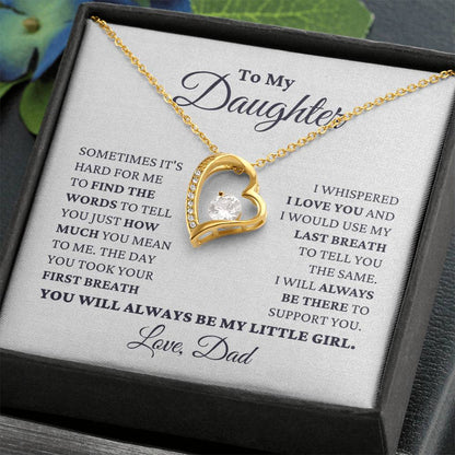 Gift For Daughter My Little Girl Necklace Forever Love Necklace