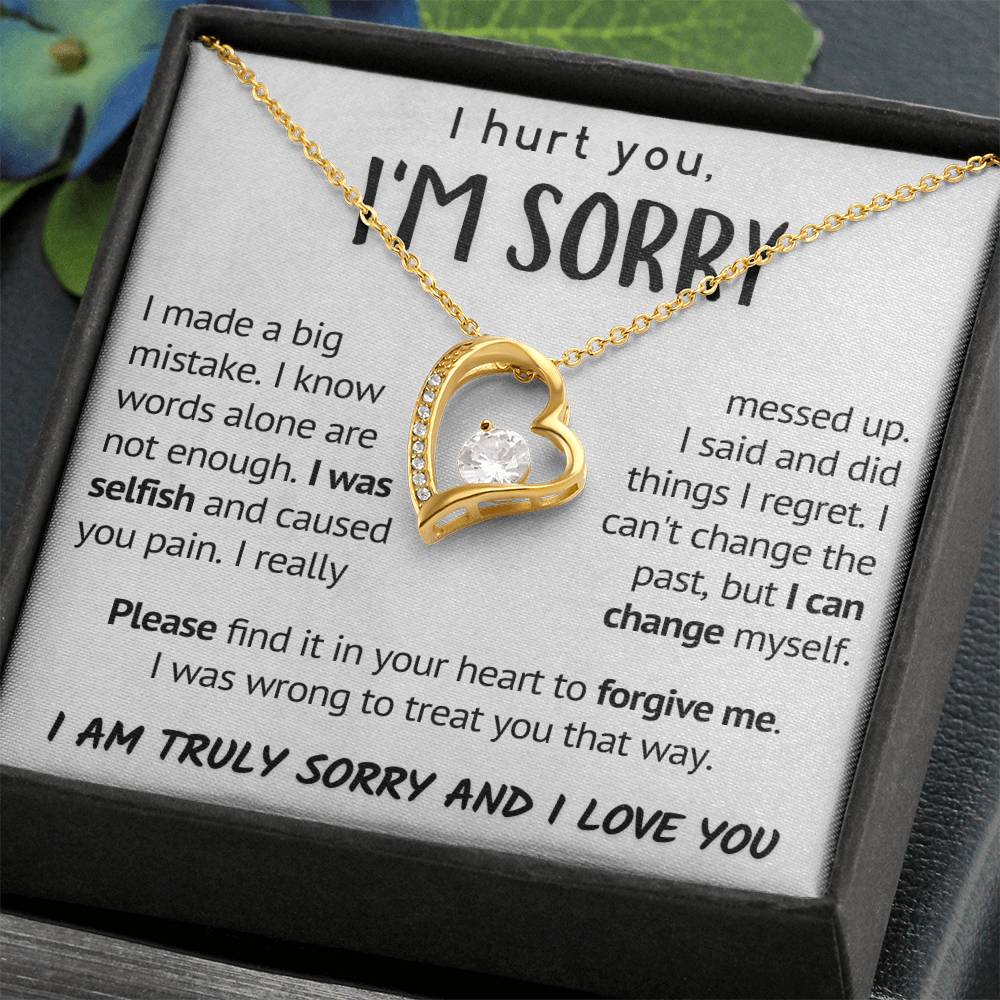 Forgive Me Necklace, Apology Jewelry, Sorry Gift Wife, Sorry Gift Girlfriend, Sorry Gift Friend, Sorry Gift, Sorry Card, Heartfelt Message Forever Love Necklace