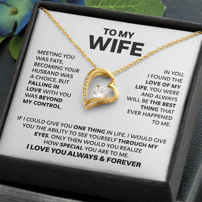 Wife Heart Necklace  Meeting You Was Fate Forever Love Necklace