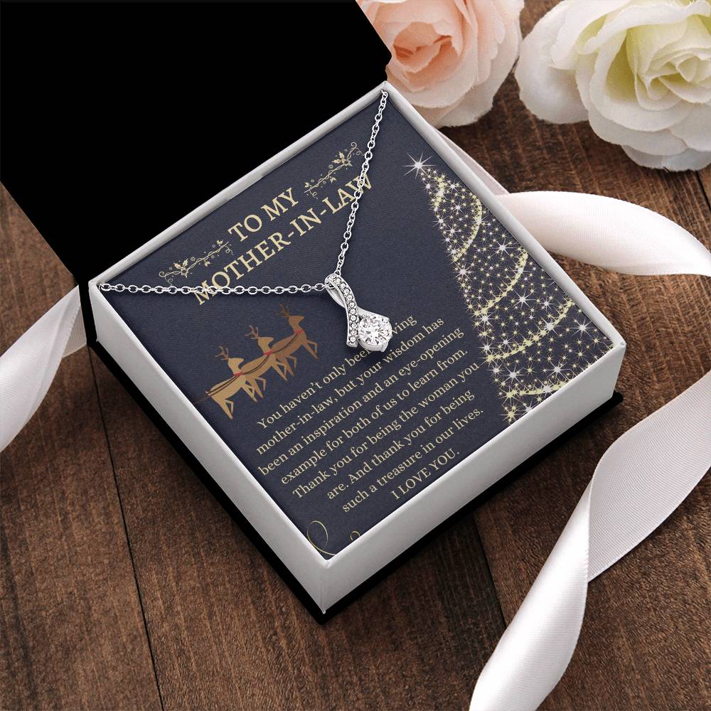 Christmas Gift To Mother-In-Law - Thank You For Being The Woman You Are. And Thank You For Being Such A Treasure In Our Lives. Alluring Beauty Necklace
