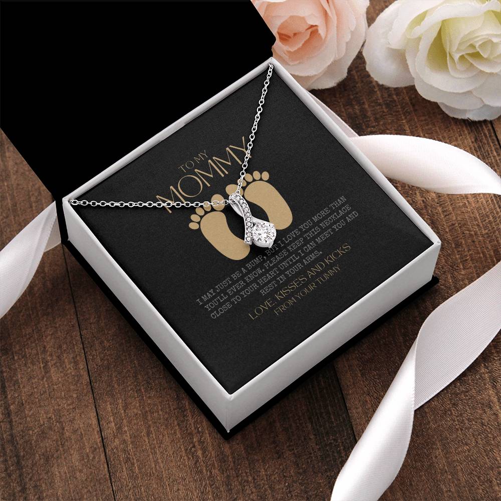 Baby Shower Gift New Mommy Necklace Pregnant Wife Gift To My Mommy I May Just Be A Bump Alluring Beauty Necklace
