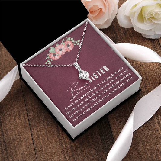 Bonus Sister Gift Necklace Sister-In-Law Gift Jewelry For Sister In Law Step Sister Alluring Beauty Necklace