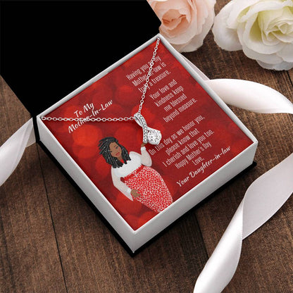 Alluring Necklace With Mother-In-Law Mother's Day Message Card Alluring Beauty Necklace