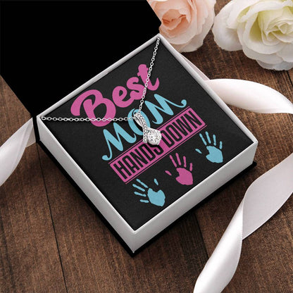 Best Mom Hands Down Beautiful Sparkly Pendant Alluring Gift Alluring Beauty Necklace