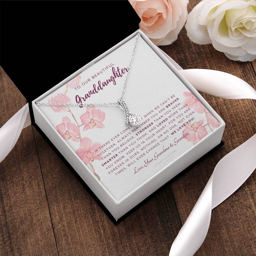 Alluring Beauty Necklace Gift For Granddaughter From Grandma & Grandpa To Our Granddaughter Live Your Dreams Birthday Graduation Christmas Alluring Beauty Necklace