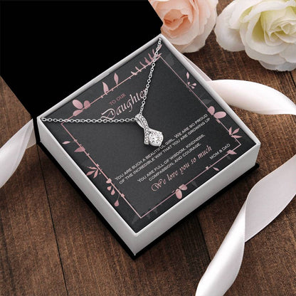 Alluring Beauty Necklace To Your Daughter – From Mom & Dad With Love – Jewelry Gift B2d1t2 Alluring Beauty Necklace