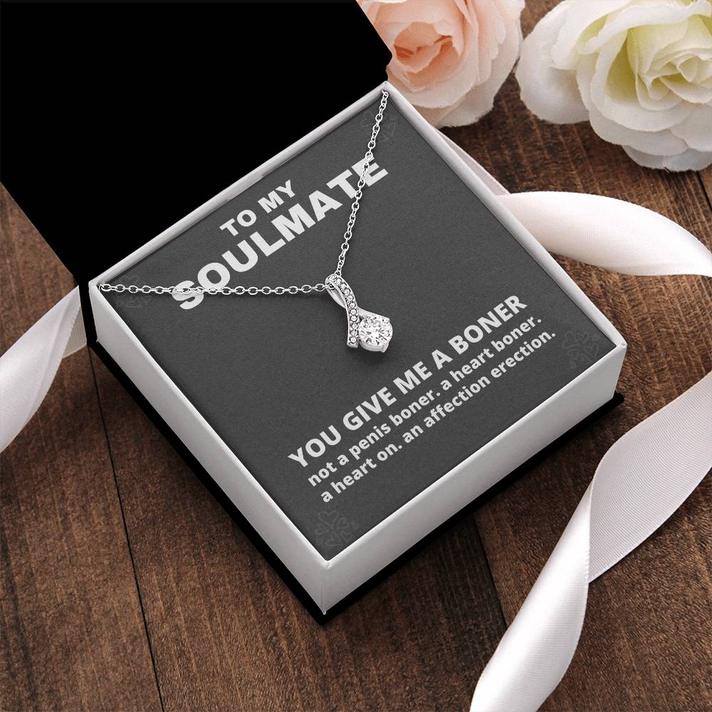 You Give Me A Boner Necklace - Funny Birthday Gag Gifts For My Soulmate Alluring Beauty Necklace