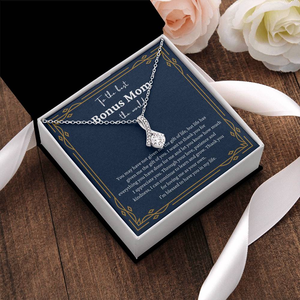 Best Bonus Mom In The World Alluring Necklace Alluring Beauty Necklace