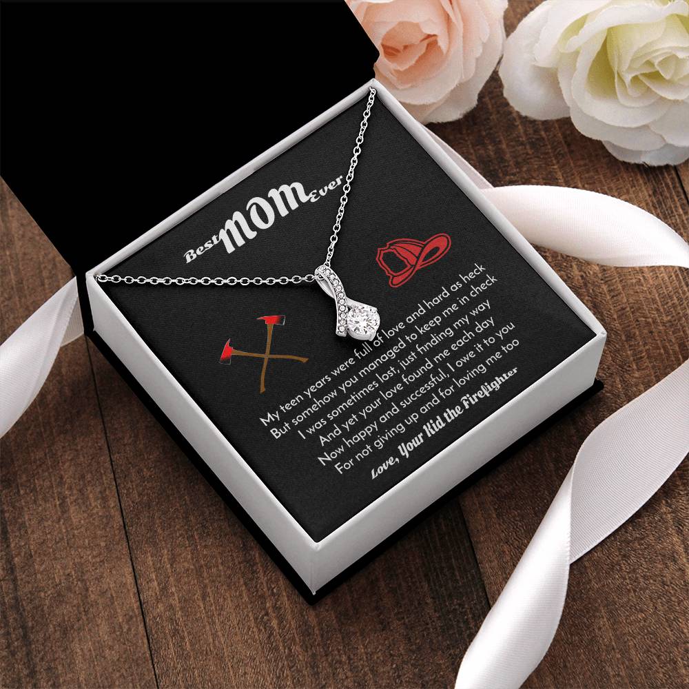 Best Mom Ever - Love Your Firefighter Alluring Beauty Necklace