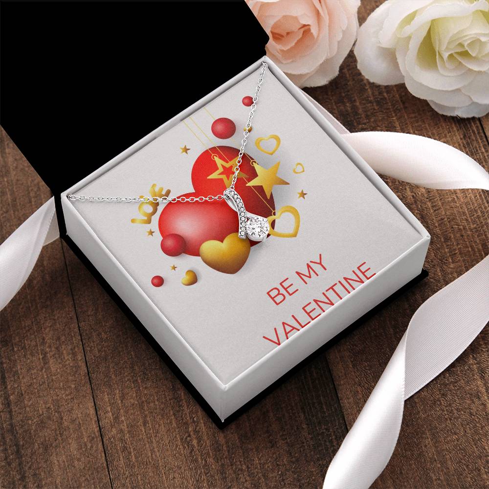 Beautiful Sparkly Pendant Be My Valentine Alluring Beauty Necklace