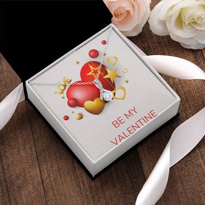Beautiful Sparkly Pendant Be My Valentine Alluring Beauty Necklace