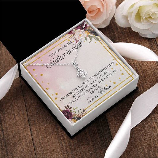 Customize Necklace Gift For Mother In Law From Bride Wedding Gift For Parent Thank You Gift Alluring Beauty Necklace