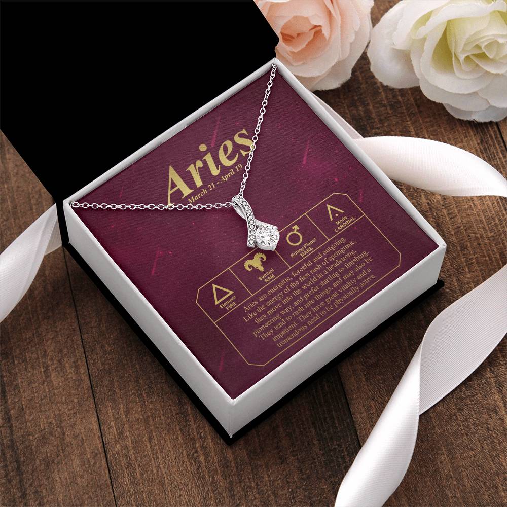 Aries In Astrology Necklace Message Card Alluring Beauty Necklace