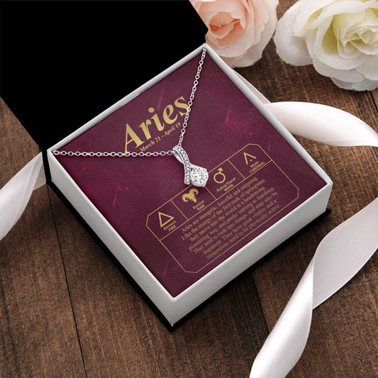 Aries In Astrology Necklace Message Card Alluring Beauty Necklace