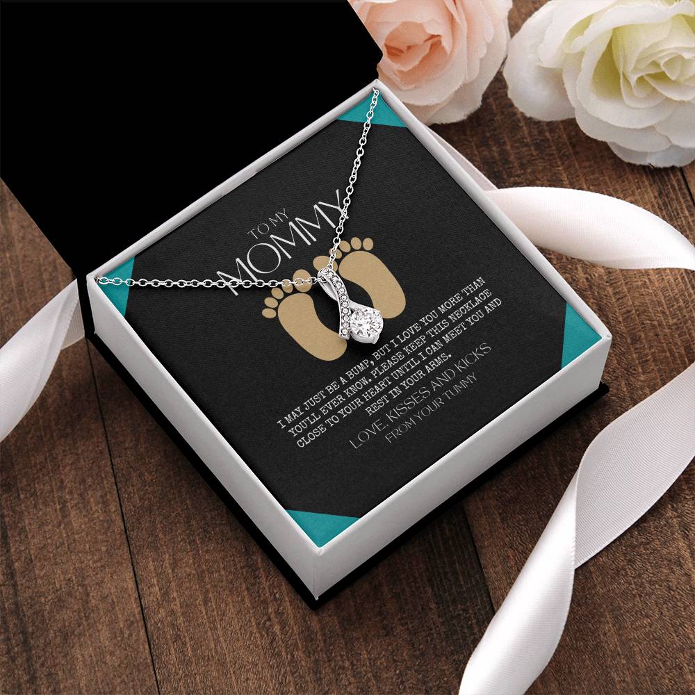 Baby Shower Gift New Mommy Necklace Pregnant Wife Gift To My Mommy I May Just Be A Bump But I Love You More Than You 1  Alluring Beauty Necklace