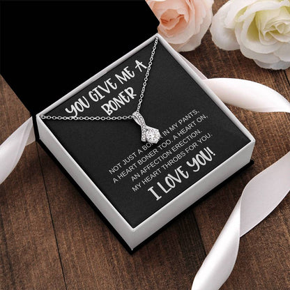 You Give Me A Boner Best seller Alluring Necklace Funny anniversary birthday gifts for soulmate Alluring Beauty Necklace