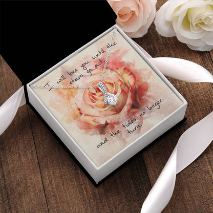 Alluring Beauty Necklace – Pink Rose Message Card Alluring Beauty Necklace