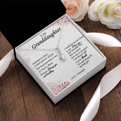 Alluring Necklace With Message Card For Granddaughter From Grandpa Alluring Beauty Necklace