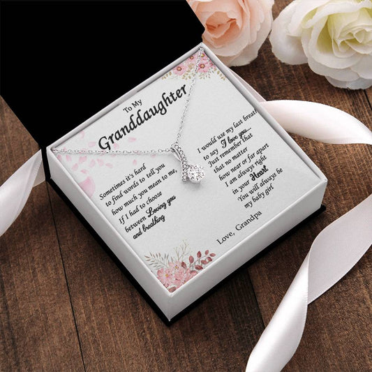 Alluring Necklace With Message Card For Granddaughter From Grandpa Alluring Beauty Necklace