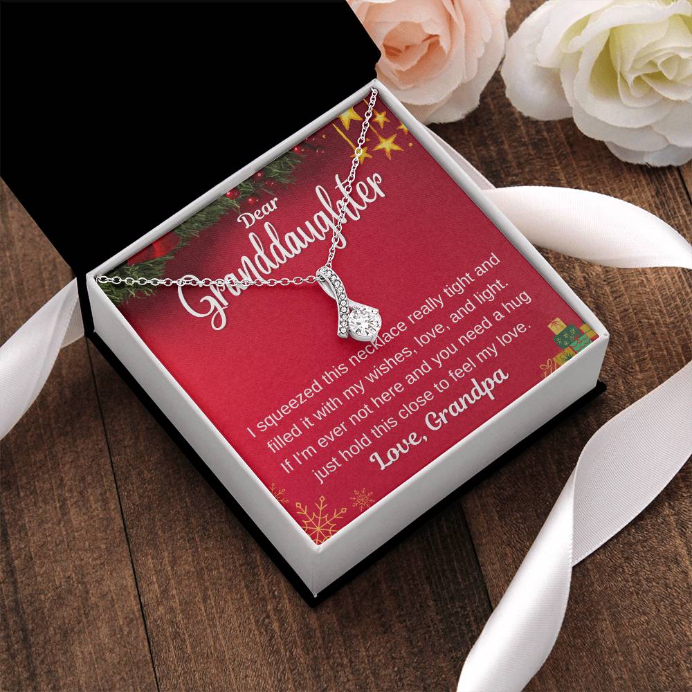 Christmas Gift For Granddaughter - 14K White Gold Alluring Beauty Necklace