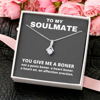 You Give Me A Boner Necklace - Funny Birthday Gag Gifts For My Soulmate Alluring Beauty Necklace