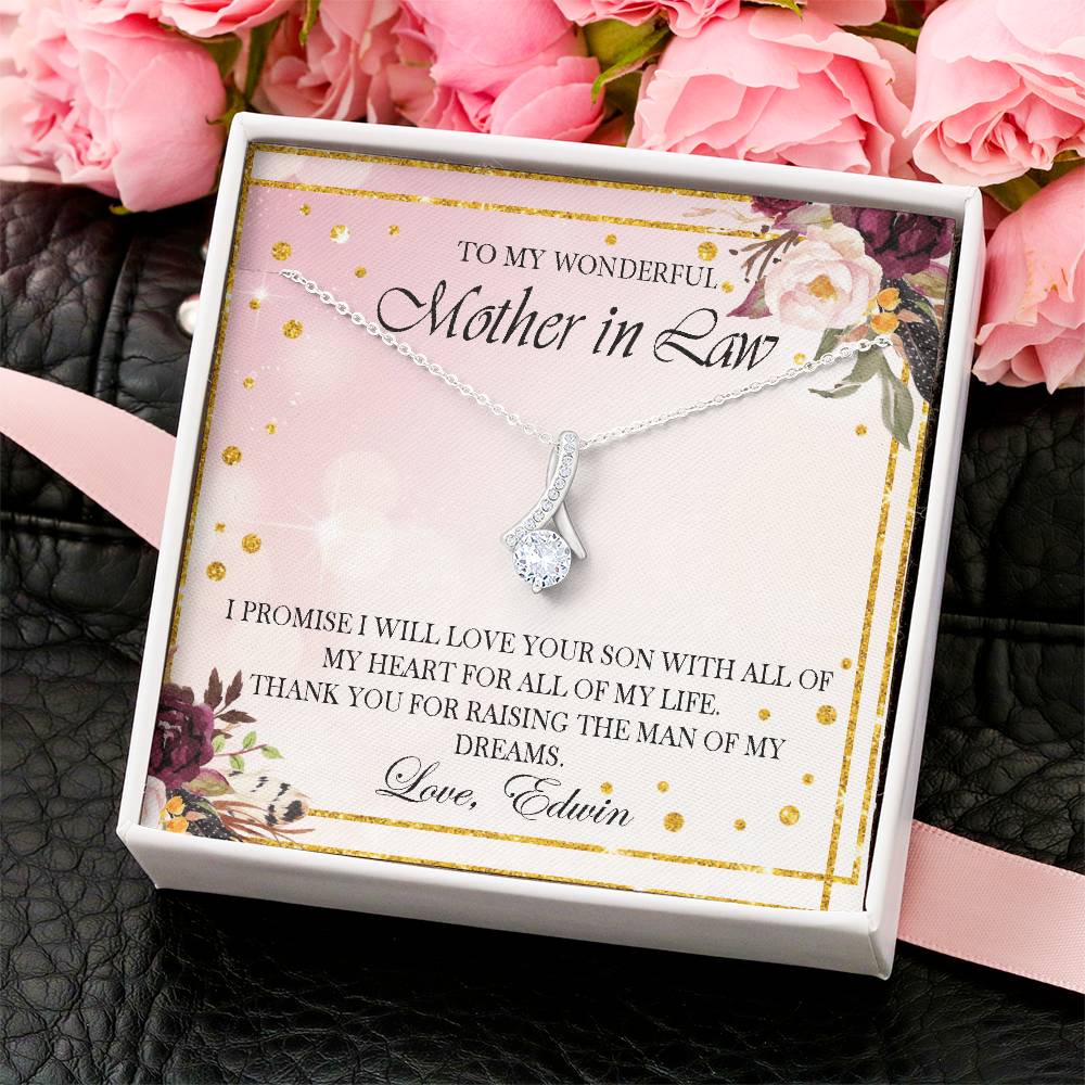 Customize Necklace Gift For Mother In Law From Bride Wedding Gift For Parent Thank You Gift Alluring Beauty Necklace