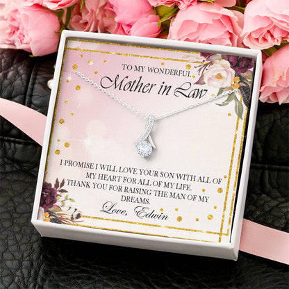 Customize Necklace Gift For Mother In Law From Bride Wedding Gift For Parent Thank You Gift Alluring Beauty Necklace