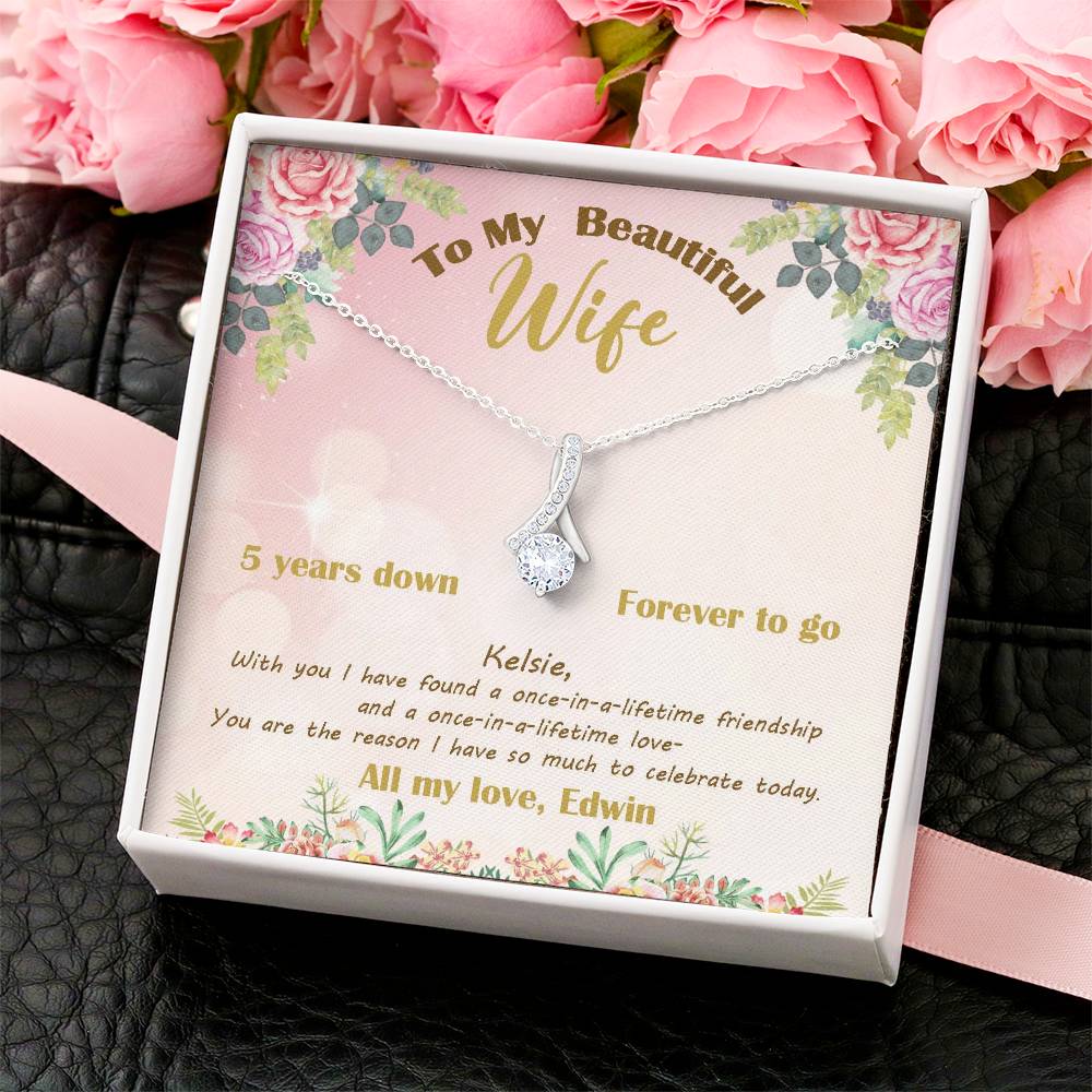 Customize Necklace Gift For Wife 5Th Wedding Anniversary Necklacefifth Anniversary Gift For Wife 5Th Wedding Anniversary Jewelry Alluring Beauty Necklace