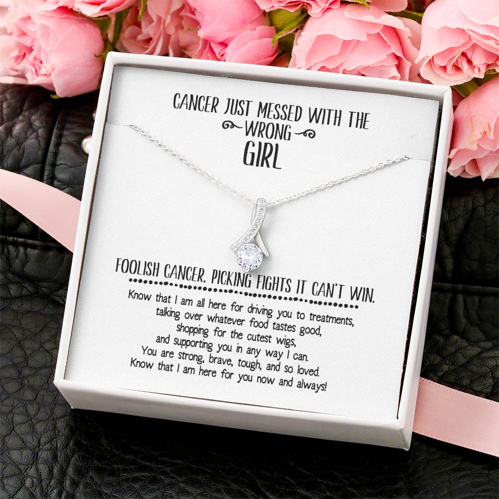 Cancer Diagnosis Support Ribbon Necklace Alluring Beauty Necklace