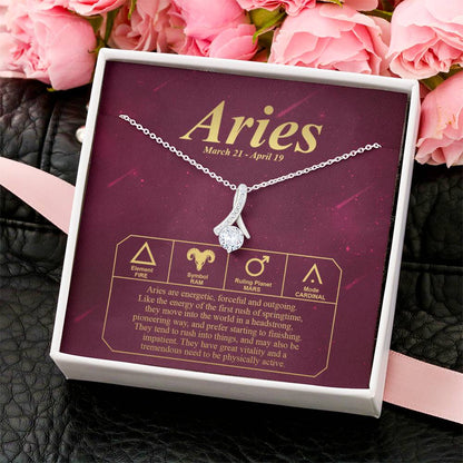 Aries In Astrology Necklace Message Card Alluring Beauty Necklace