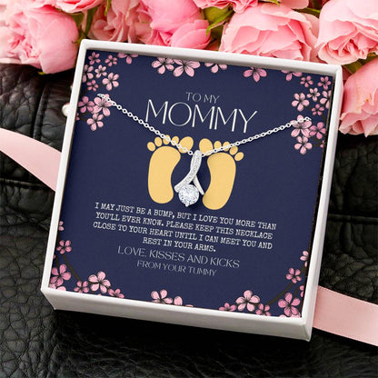 Baby Shower Gift New Mommy Necklace Pregnant Wife Gift To My Mommy I May Just Be A Bump But I Love You More Than You Ever Alluring Beauty Necklace