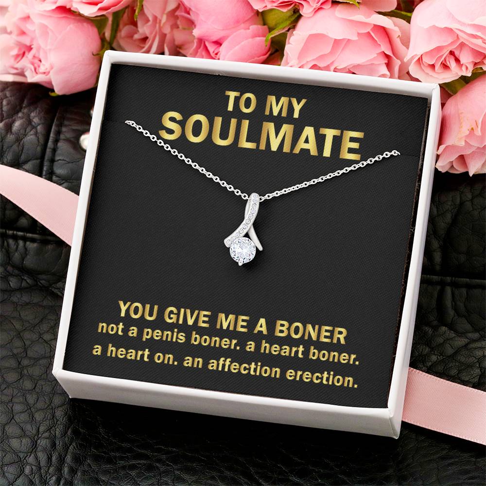 Funny gifts for soulmate You give me a boner Alluring Beauty Necklace