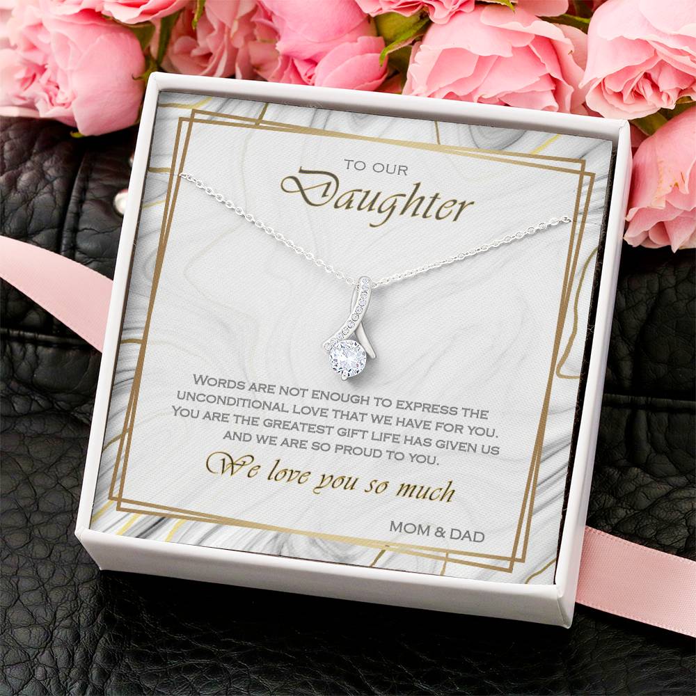 Alluring Beauty Necklace To Your Daughter – From Mom & Dad With Love – Jewelry Gift B2d7t4 Alluring Beauty Necklace