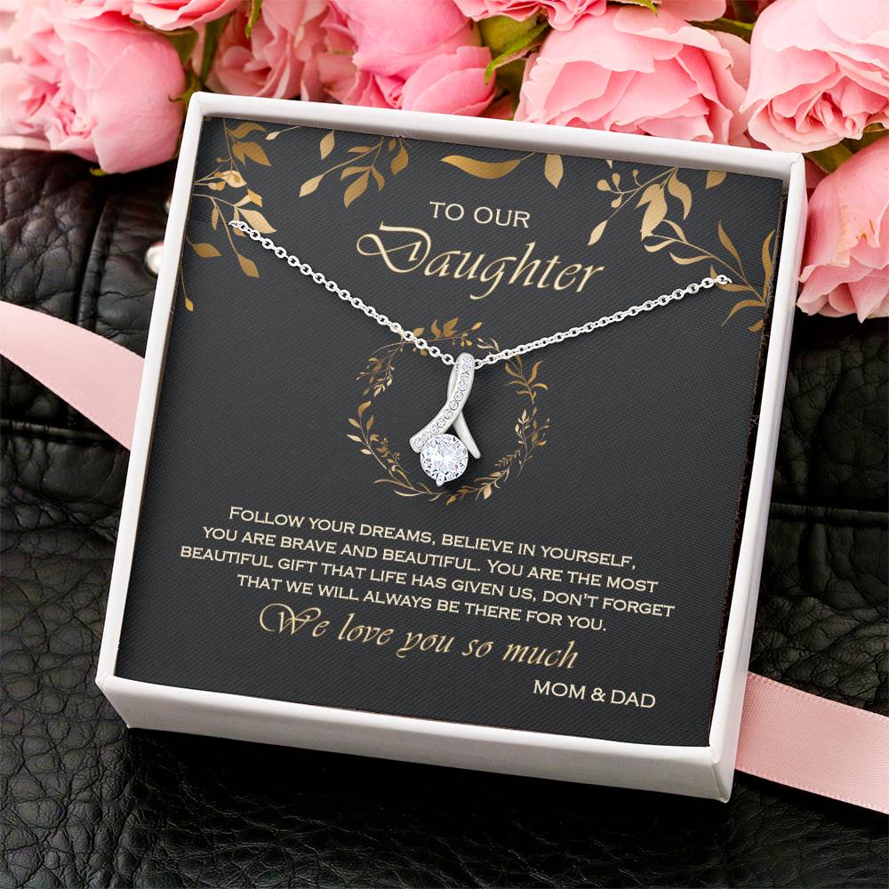 Alluring Beauty Necklace To Your Daughter – From Mom & Dad With Love – Jewelry Gift B2d4t3 Alluring Beauty Necklace