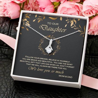 Alluring Beauty Necklace To Your Daughter – From Mom & Dad With Love – Jewelry Gift B2d4t3 Alluring Beauty Necklace