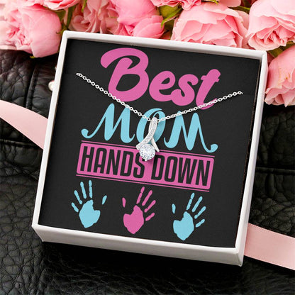 Best Mom Hands Down Beautiful Sparkly Pendant Alluring Gift Alluring Beauty Necklace