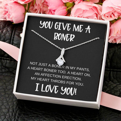 You Give Me A Boner Best seller Alluring Necklace Funny anniversary birthday gifts for soulmate Alluring Beauty Necklace