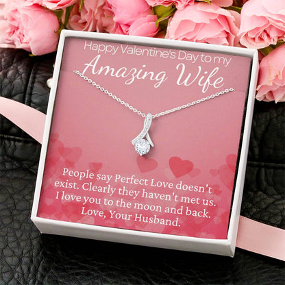 Beautiful Valentine's Day Necklace With Lovely Message For Your Amazing Wife Alluring Beauty Necklace