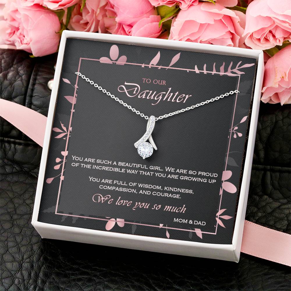 Alluring Beauty Necklace To Your Daughter – From Mom & Dad With Love – Jewelry Gift B2d1t2 Alluring Beauty Necklace