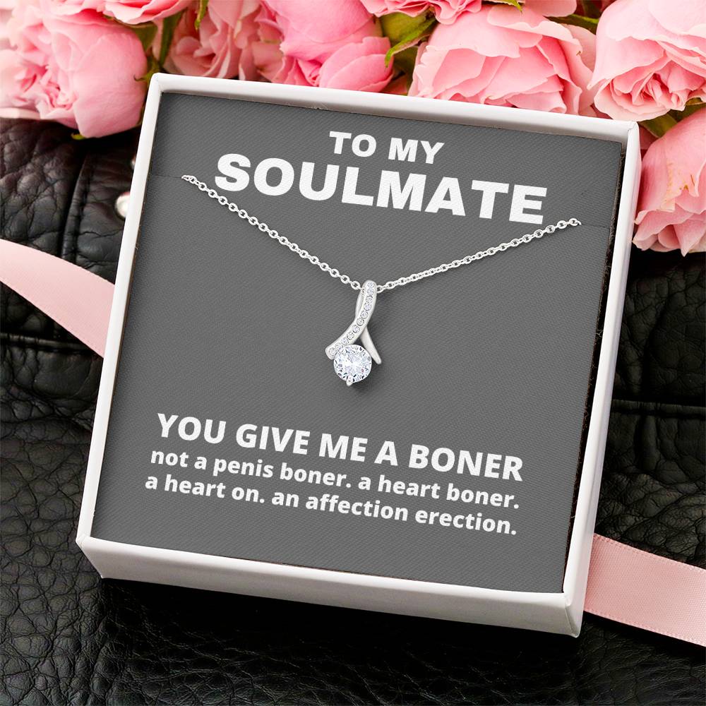 You Give Me A Boner Necklace - Funny Gag Gifts For My Soulmate - Funny Christmas Gifts - Gag Gift For Her Alluring Beauty Necklace