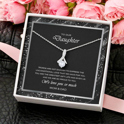 Alluring Beauty Necklace To Your Daughter – From Mom & Dad With Love – Jewelry Gift B2d9t4 Alluring Beauty Necklace