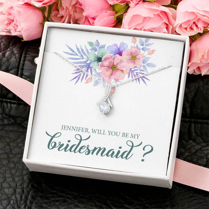 Customize Bridesmaid Proposal Gift Necklace Will You Be My Bridesmaid Wedding Gift Alluring Beauty Necklace